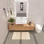 Lavabo de salle de bain rectangulaire à fixation murale en Pyramid 30 po à finition unie pour robinets à fixation murale - Blanc-4530494