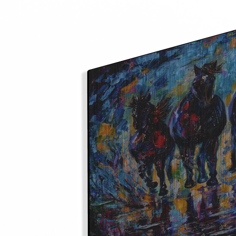 "Chevaux sauvages en liberté" par Lena Owens, H 16 po x l 24 po