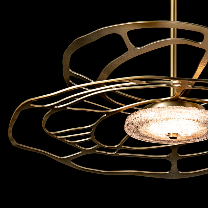 Muse LED Pendant, 6.7" H x 30.6" W x 30.6" D, Modern Brass