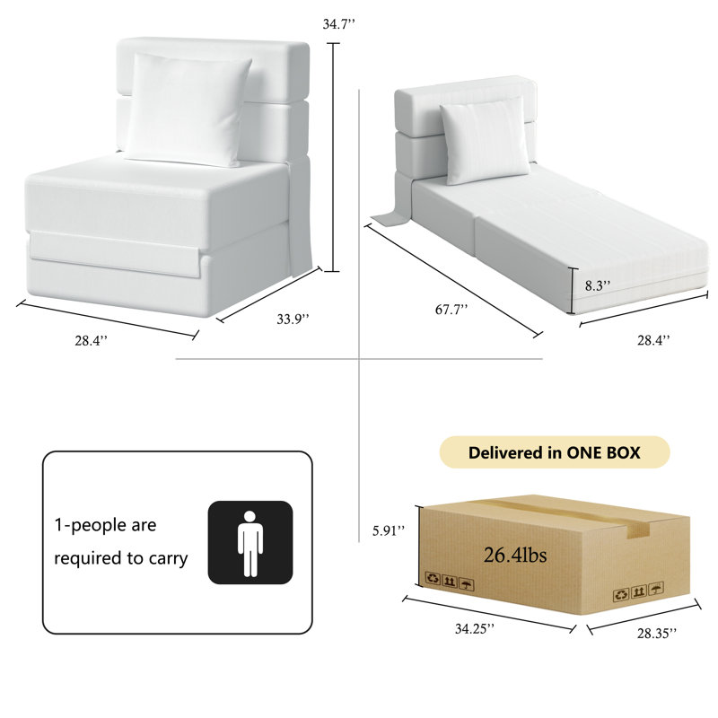 Canapé convertible en velours côtelé Boneless, Beige