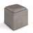 Rockwood 17"W Upholstered Vegan Leather Contemporary Square Storage Cube Ottoman with Flip-Over Tray, Assembled-1823790279