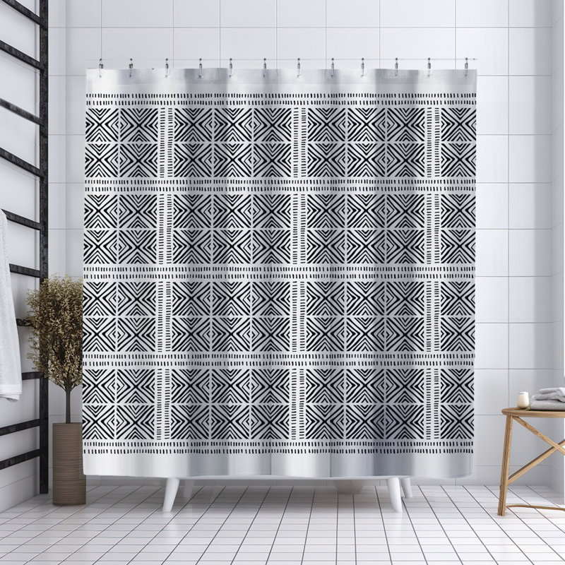Thora Tribal Shower Curtain, ThoraTribal Black