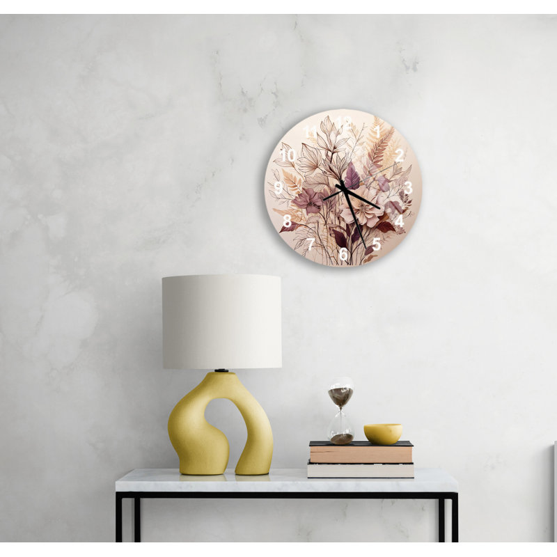Horloge murale en verre trempé délicat, Blanc