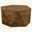 Table basse à plateau hexagonal naturel