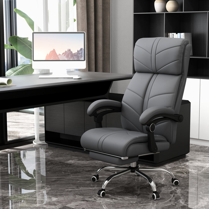 4 fauteuils inclinables chauffants avec accoudoirs, hauteur réglable, cuir synthétique, roues pivotantes, gris pour un massage relaxant, gris, chauffant, roues Energy Boost