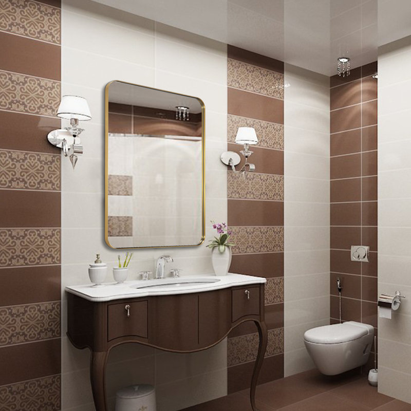 Miroir d'appoint Eitzen, Or, 36 po x 24 po