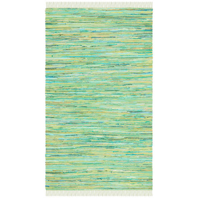 Tapis de couleur unie en coton recyclé tissé à plat Arlesey Montauk