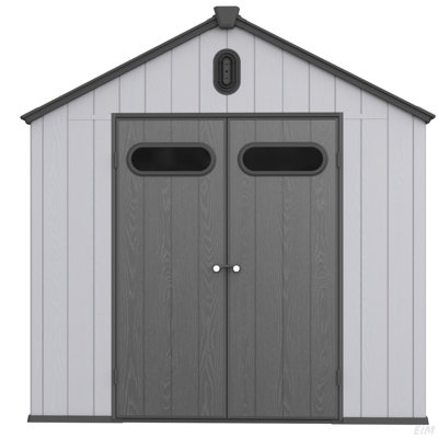 8*10Ft Resin Plastic Storage Shed For Backyard Garden Big Spire Tool Storage