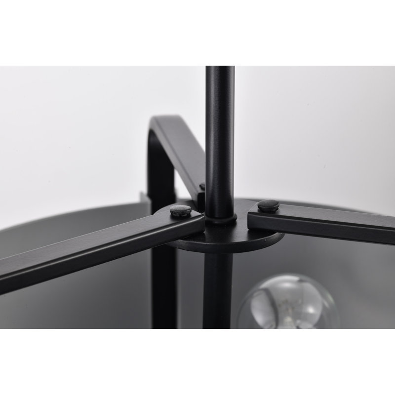 Luminaire suspendu tambour 3 lumières Marguriete, Gris mat