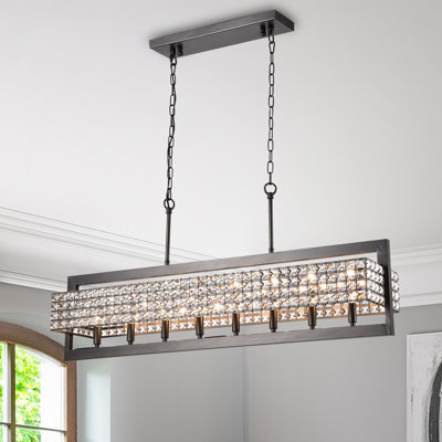 8 - Light Dimmable Kitchen Island Square / Rectangle Chandelier
