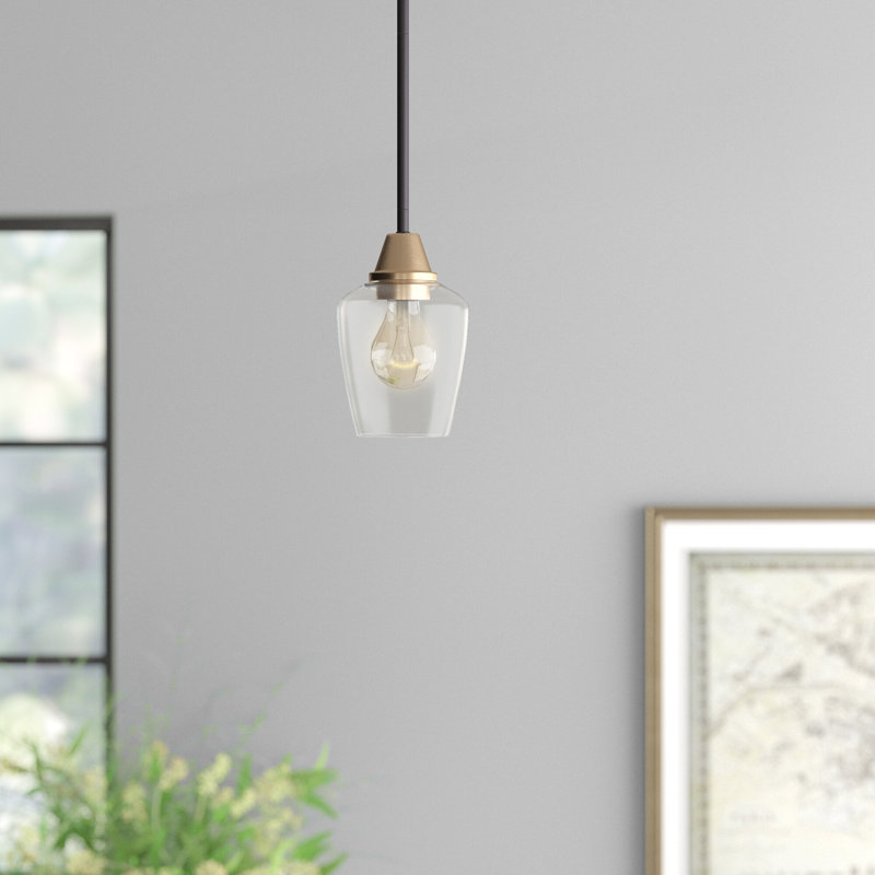 Luminaire suspendu en forme de cloche à 1 lumière Roseta, Bronze / laiton satiné