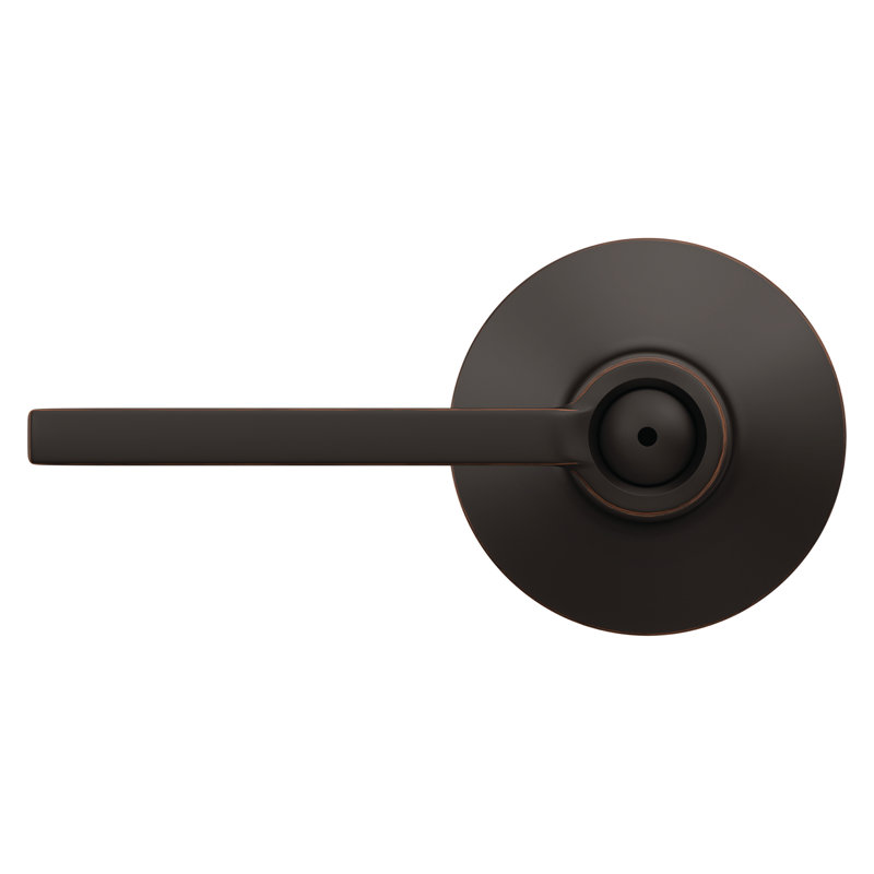 Latitude Lever Bed and Bath Door Lock, Aged Bronze