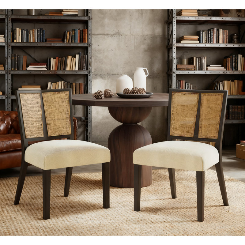 Chaise en rotin sans accoudoirs, Marron foncé