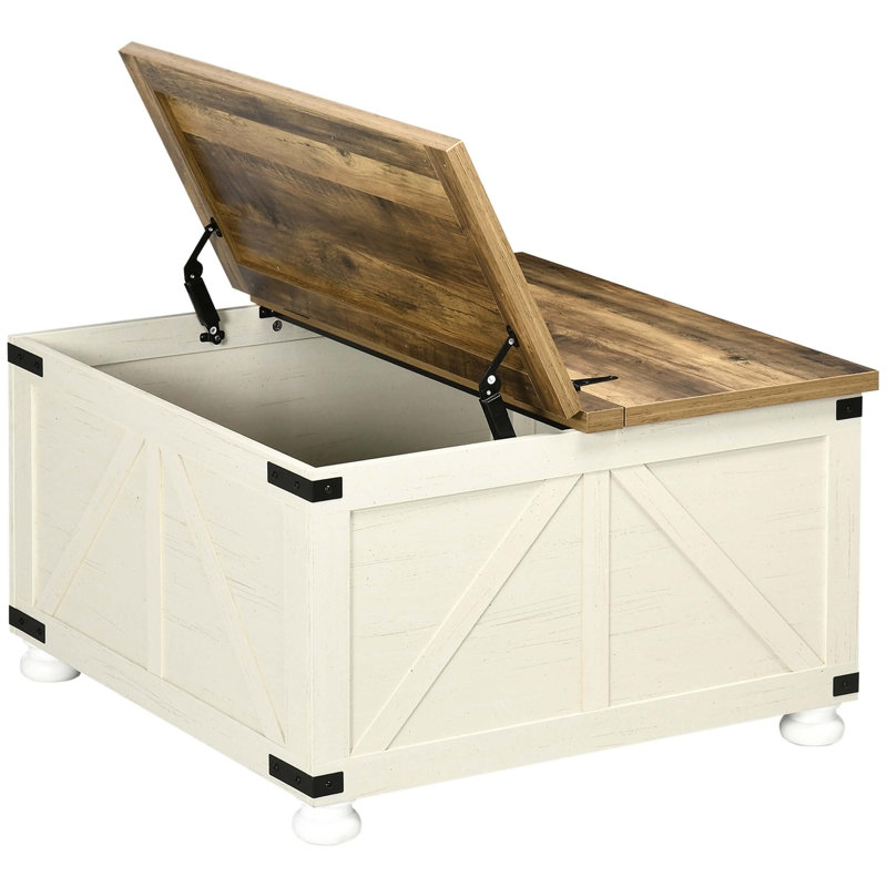 Caelah Single Coffee Table,wood, Brown, White