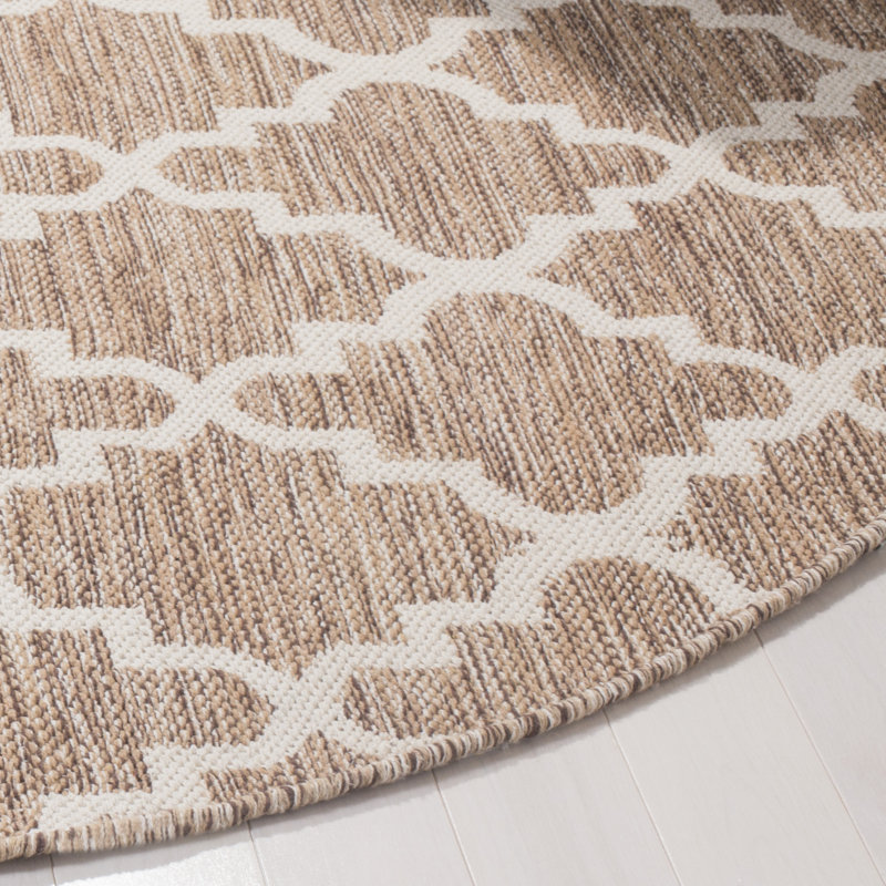Melchor Hand Woven Cotton Geometric Rug, Round 6'