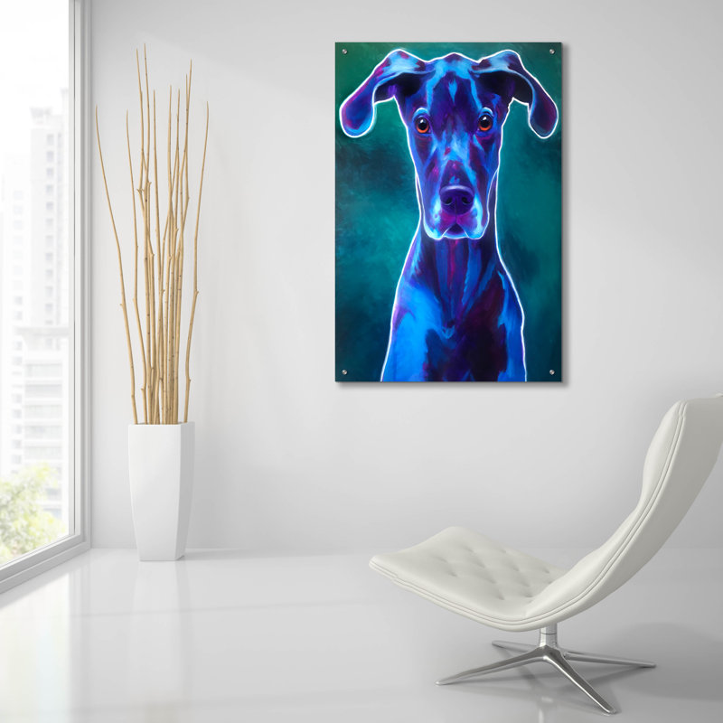 " Great Dane - Blue " by Dawg Painter, 36" H x 24" W x 0.2" D