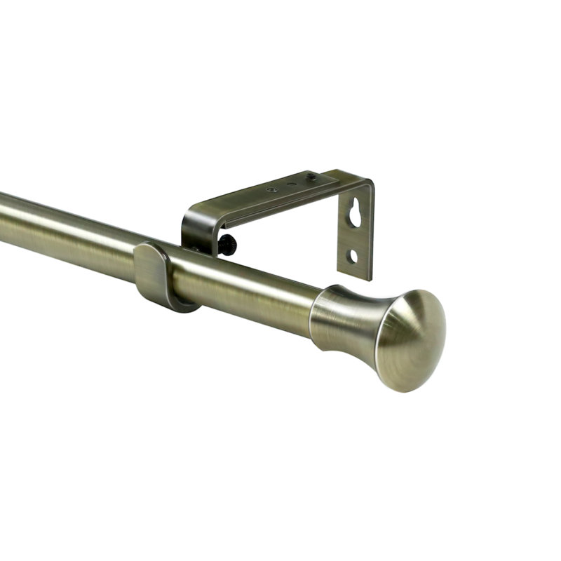 Tringle à rideaux simple San Marcos, H 0,62 po x l 120 po x P 0,62 po, Laiton antique