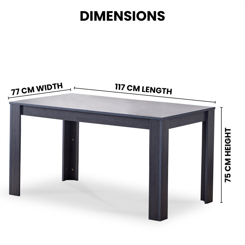 Saryah 4 - Person Dining Set, Charcoal, 75" H x 117" L x 77" W