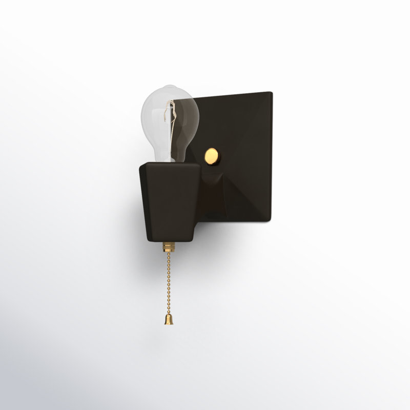 Applique murale articulée à intensité variable 1 lumière Ametria, Noir mat carbone, Laiton poli