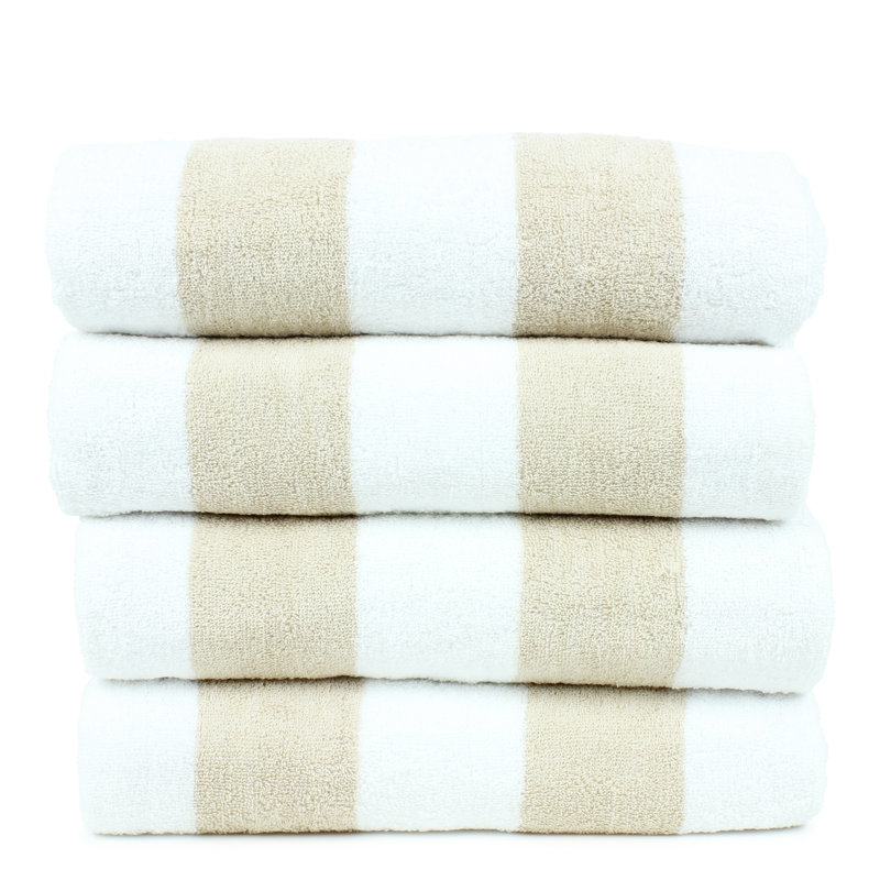 Ensemble de serviettes de bain 4 pièces 100% coton Isiah pool, Beige