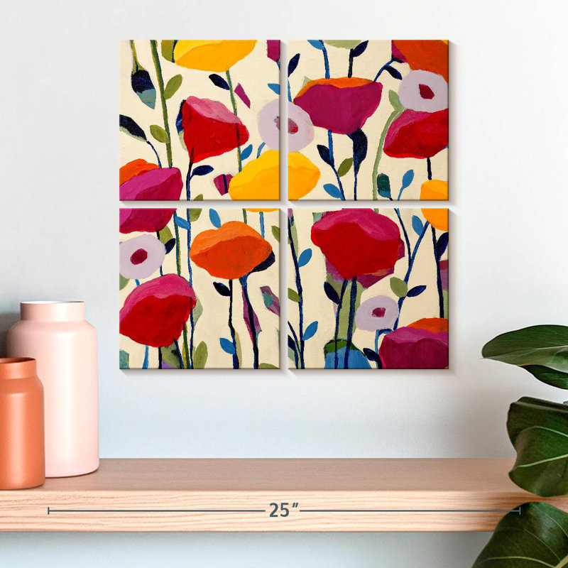 Harnek Bursting Poppies, H 18 po x l 18 po