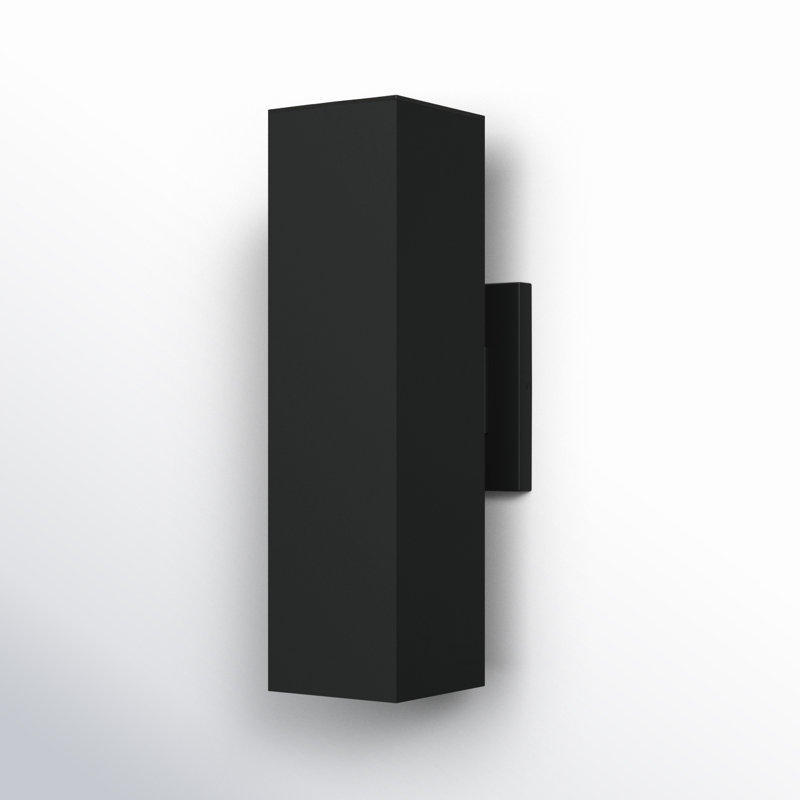 Medium Two Light Outdoor Wall Lantern, 18.5" H x 5" W x 7.75" D, Black, No