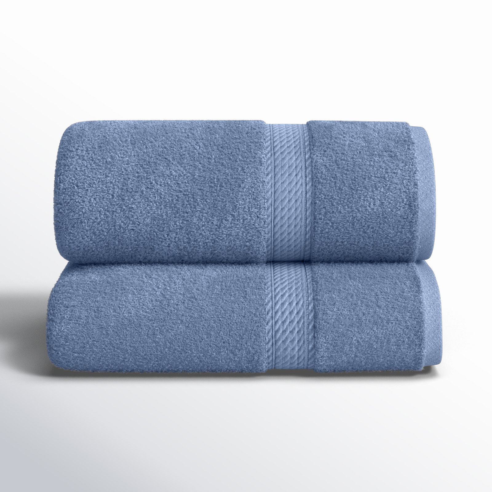 Renata 2-Piece Egyptian Cotton Bath Sheet Set, Denim Blue