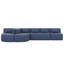 Canapé modulaire de 144 po avec deux chaises longues et cinq coussins de dossier, canapé-lit à combinaison libre pour le salon-738791180