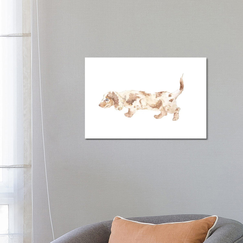 Long-Haired Dachshund by Wandering Laur - Wrapped Canvas Painting, 66.04 cm H x 45.72 cm W x 3.175 cm D