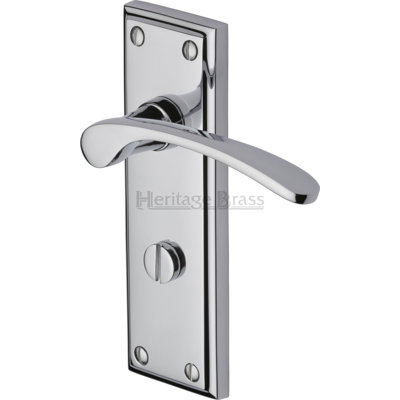 Heritage Brass Door Handle for Bathroom Hilton Design