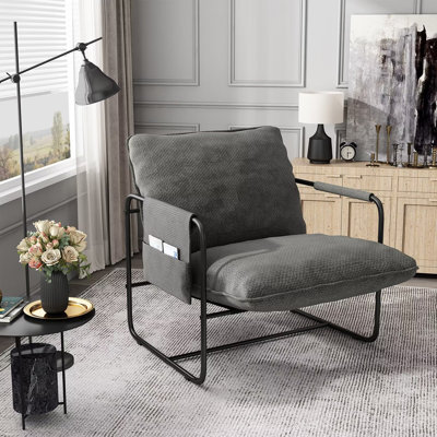 Chaise d'appoint rembourrée pour le salon avec structure en métal Spero