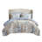 7-Piece Queen 7 Piece Vin -inspired Collection floral print,Beige/Blue-130674227-130674230