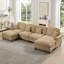 Canapé polyvalent en chenille avec volants détachables et configurations multiples, parfait pour les espaces de vie modernes et élégants-89509317