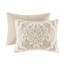 Ensemble d'édredon damassé en coton 3 pièces, taupe double / grand, doux et élégant pour toute chambre à coucher-119071249