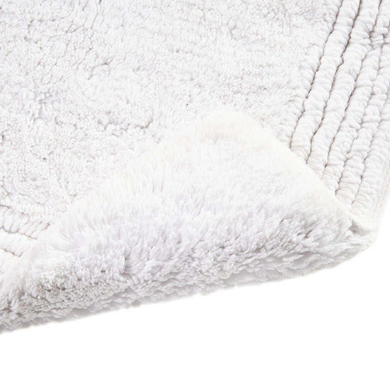 Tapis 100% coton pour salle de bain 21 x 34 po, 3000 g / m², réversible, blanc, et tapis magnétique réversible, blanc, White