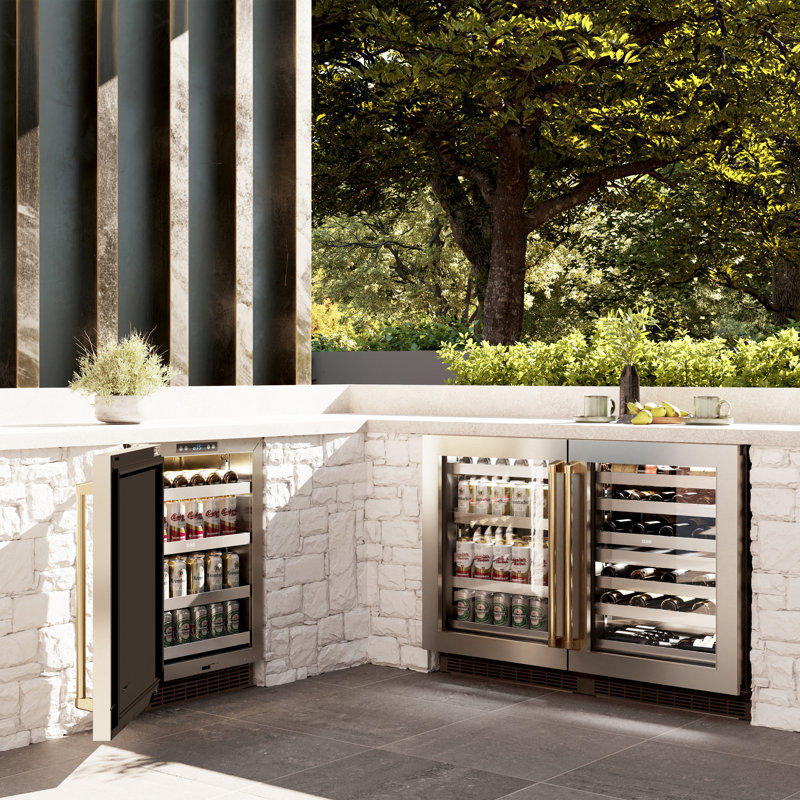 23.88 44 Bottle Wine Refrigerator, White/Matte Black