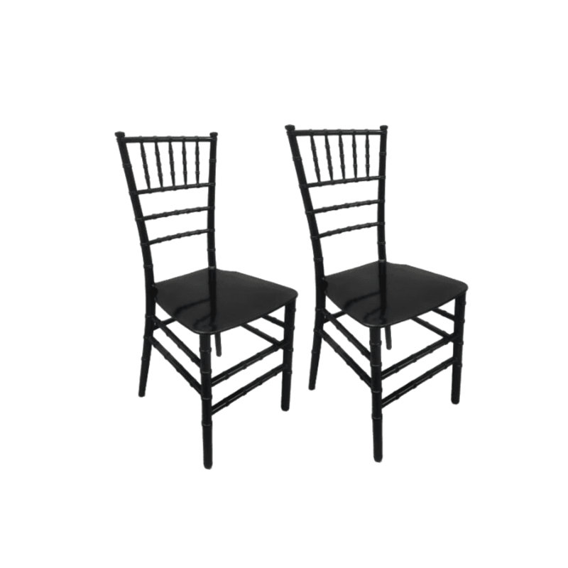 Resin Mono-Thin Chiavari Chair, 2 Chair Bundle By Chivari, Black