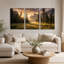 «Sunrise Over Mountain Valley», ensemble de 3 toiles sur toile-131252784