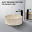 Lavabo de salle de bain vasque circulaire en céramique beige 16 "avec bonde escamotable Davivy