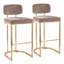 Tabouret de bar à hauteur fixe en métal et tissu - ensemble de 2-266201421-266201414
