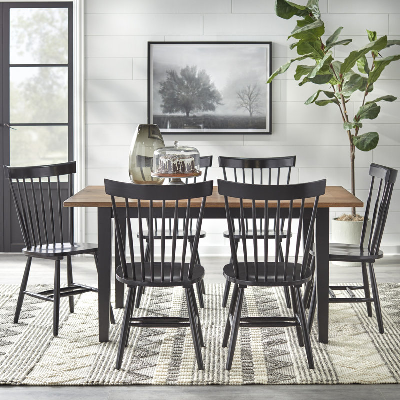 Fika Four Leg Dining Set, Black