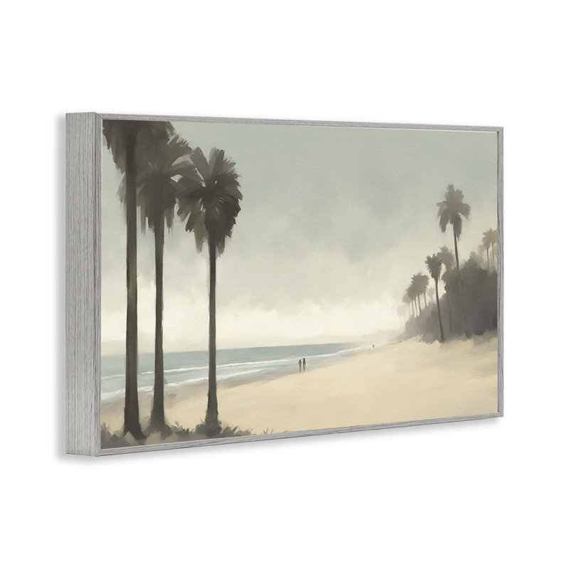  «Deserted Beach and Palms», estampe numérique par Noah Bay, H 20 po x l 30 po, Estampe numérique Farmhouse
