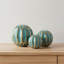 Boules décoratives en céramique ajourée pour la décoration intérieure - Sphères décoratives modernes à poser sur une console ou dans un salon - Lot de 3, 15 cm, 12,5 cm, 10 cm