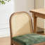 Chaises de salle à manger en rotin de style Mid-Century de style campagnard moderne avec structure en bois massif (ensemble de 2)-130366252