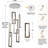 Quidel 6-Light Crystal Frame Chandelier 138inch High Ceiling Chandelier LED Dimmable 3000-6000k