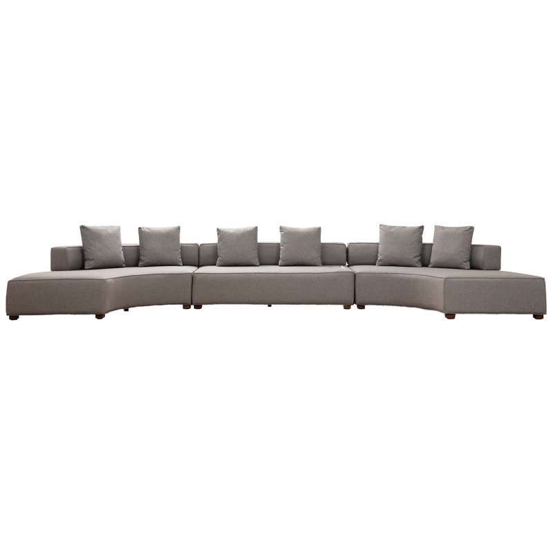 Upholstered Curved Sectional Symmetrical