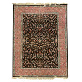 Hand Knotted Wool Oriental Area Rug in Black