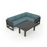 Avion Classic 5 Piece Sectional Set - Black - Cast Lagoon