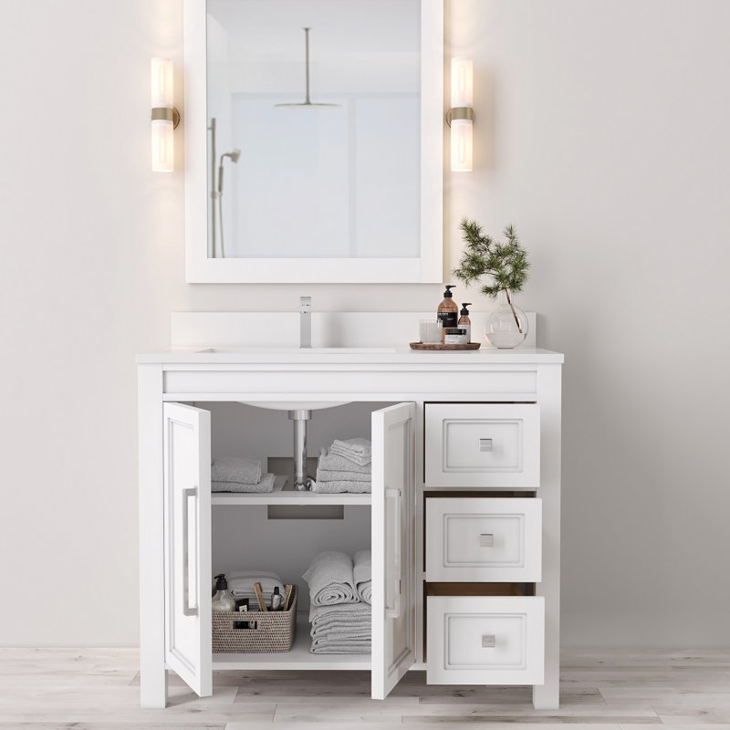 Meuble-lavabo Belluno 36 po Merelus, Blanc
