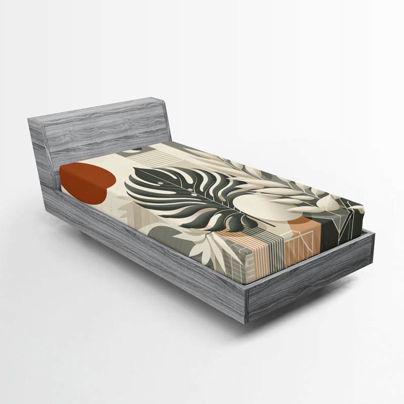Microfiber Floral Fitted Sheet, Twin Fitted Sheet